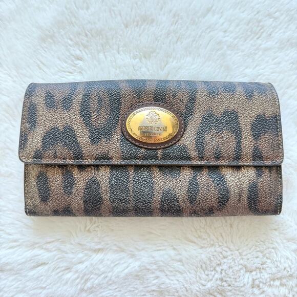 Vintage Roberto Cavalli vegan leather wallet Authentic - Picture 1 of 8